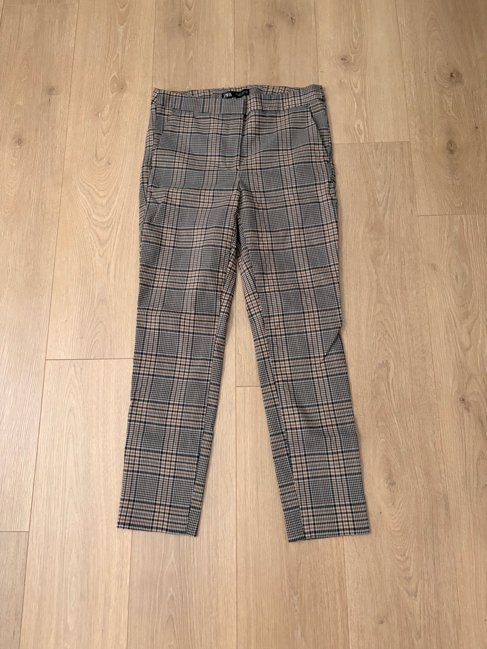 Zara Women's Plaid Pants in Black and Tan